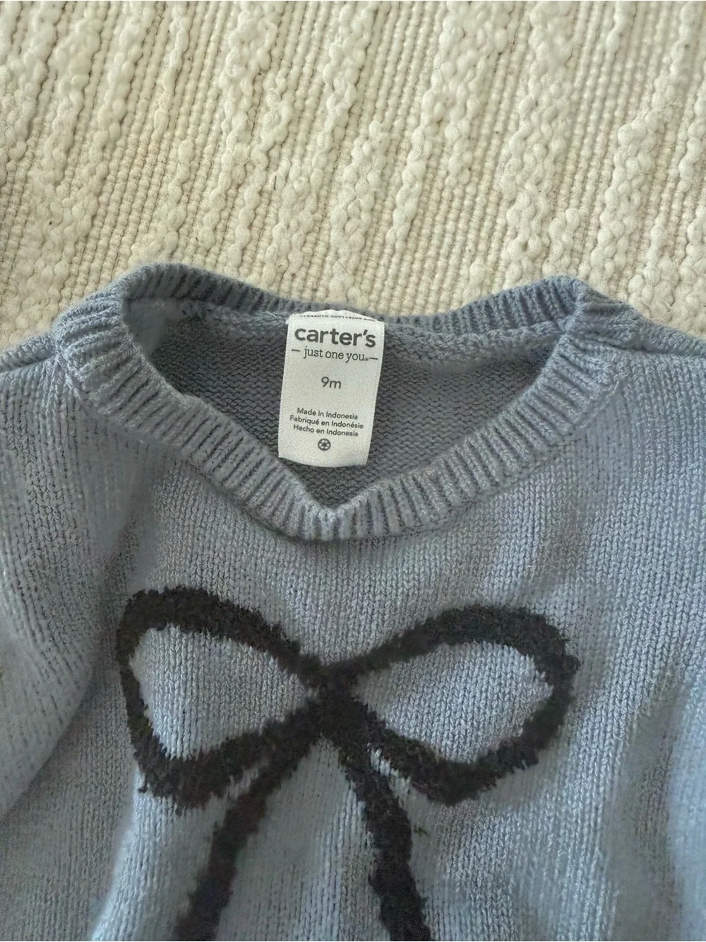 Carter's Light Gray Knit Baby Sweater Set